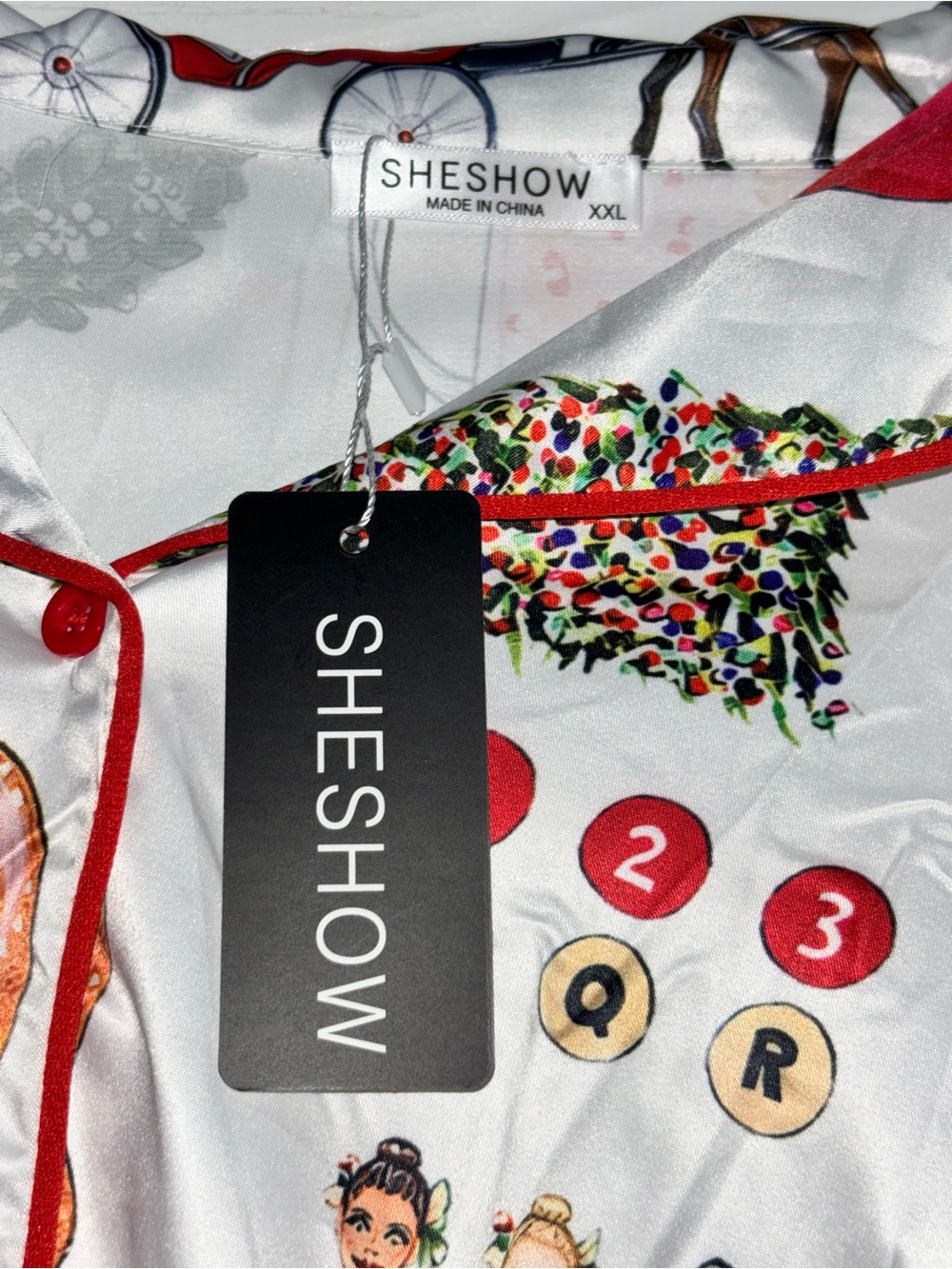 SHESHOW 2XL New York Christmas Satin Pajama Set NWT - Picture 4 of 6